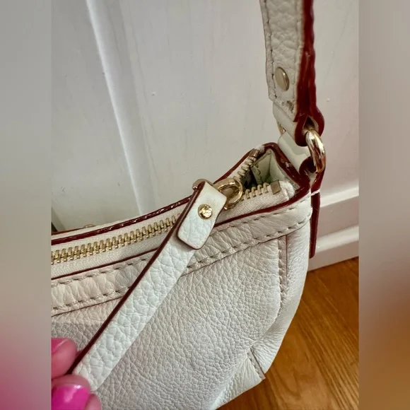 Kate Spade Shoulder Bag in Cream White Leather - Vintage Y2K Style - Neutral - Picture 2 of 9